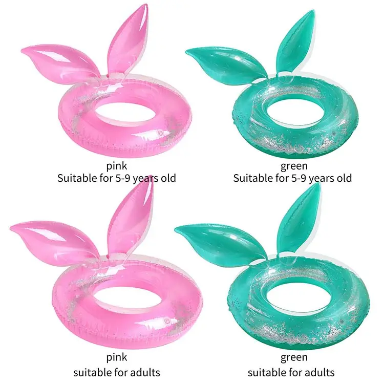 Inflatable Pool Float Swim Ring With Glitter Rainbow Wings For Kids Adults Swimming Pool Floats Accessories