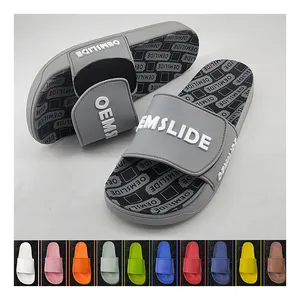 Custom Oem Print Slide Sandals Adjustable Magic Strap Slide Sandals Sublimated Customized Ladies Sandal Slide