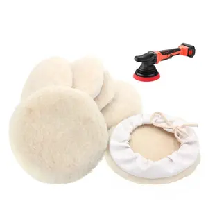 Best Wholesale 3" 4" 5" Wool Polishing Pads Hongjie 6 Inch Wool Buffing Pad 7/8 Inches Wool Polishing Wheel For Car Heavy Cut