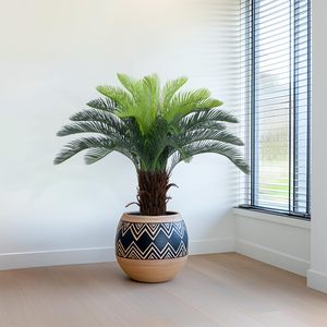 Cycas Revoluta กระถางประดิษฐ์ต้นไม้ต้นปาล์ม<span class=keywords><strong>ปลอม</strong></span>เหมือนจริงสำหรับตกแต่งบ้านสำนักงานการบำรุงรักษาต่ำ - Product Image 5