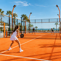 Système de terrain de padel panoramique commercial pour hôtel, complexe hôtelier, club de fitness et développement sportif en plein air