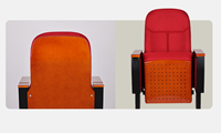 Chaises pliantes en métal, bois et tissu pour salles de conférence, églises, théâtres, cinémas, auditoriums avec tablette d'écriture