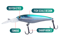 Bass master – leurre de pêche dur à longue lèvre en plastique