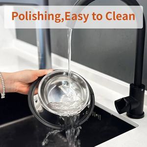 Piring anjing portabel, mangkuk air makanan anjing Stainless Steel, logam kecil besar, karet, mangkuk kucing anti selip - Product Image 2