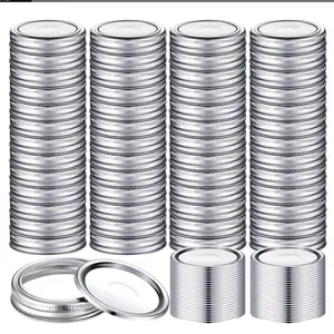 Regular Wide Mouth 70mm 86mm 100pcs Round Canning Jars Lids and Bands Set Split Type Lids