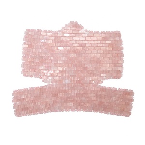 Rosenquarz Jade Maske Cold Com press <span class=keywords><strong>Neck</strong></span> Massage gerät Beauty Chest Cool Erfrischende Spa-Behandlung Benutzer definierte Jade masken