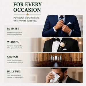 Mouchoirs de poche personnalisés en lin blanc pour hommes et femmes, réutilisables, avec bordure finement cousue, pour mariages et affaires - Product Image 4