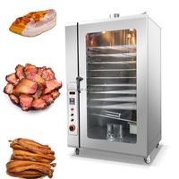 Four à fumage automatique commercial à gaz et électrique à 9 niveaux pour poisson, poulet et saucisses