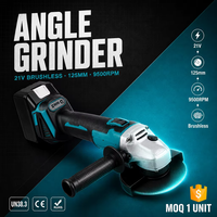 Meuleuse d'angle sans fil 21V 125mm |   Outil de découpe et de meulage de métal sans balais de 5 pouces |   9500 tr/min avec batterie de 2,6 Ah