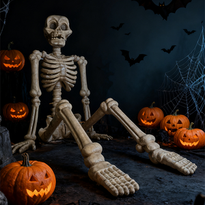 Décoration d'intérieur, sculptures d'art de têtes de <span class=keywords><strong>squelette</strong></span> faites à la main, décoration de fête d'<span class=keywords><strong>Halloween</strong></span>, statue géante de <span class=keywords><strong>squelette</strong></span> en résine et fibre de verre - Product Image 1