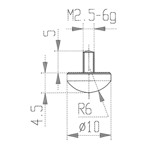 เคล็ดลับการวัดสำหรับเครื่องมือเปรียบเทียบ M2.5 6g R6 10 ความยาว 4.5 มม. - Product Image 1