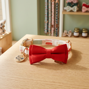 Modern Luxury Elegant S-Style Adjustable Buckle Closure Bow Tie <b>Dog</b> Collar Removable Cotton Floral Personalized <b>Lights</b> Durable - Product Image 2