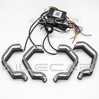 Anneau LED RGB à changement de couleur en forme de cristal acrylique populaire, avec contrôle par application, pour la rénovation universelle des phares de voiture