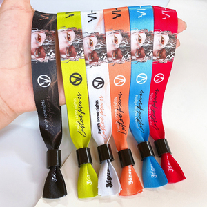 <span class=keywords><strong>Pulseras</strong></span> de Tela Personalizadas para Eventos, Festivales y Fiestas, de Un Solo Uso, con Logotipo de Marca, Impresión de Texto, <span class=keywords><strong>Pulseras</strong></span> de Tela para Parejas - Product Image 2