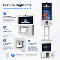 Kiosque d'auto-enregistrement hospitalier de 27 pouces avec écran tactile capacitif, imprimante de reçus, scanner QR/NFC et modules de service personnalisés
