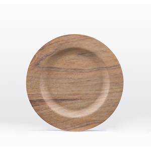 Reusable oval plastic plate wood charger plate