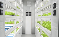 Système hydroponique vertical NFT pour ferme intelligente, serre en conteneur acier pour micro-légumes et légumes à feuilles, serres agricoles