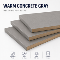 Panneau MDF mélaminé gris béton écologique de première qualité avec placage bois, idéal pour armoires de bureau et d'hôtel modernes, norme E0
