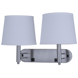 Applique murale décorative ronde en fer UL CUL homologuée Hilton Garden Inn avec abat-jour blanc pour chambre à coucher et usage domestique - Product Image 5