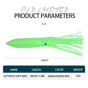 30cm/11.81 pollici 56g <span class=keywords><strong>Esche</strong></span> Da Pesca Morbido <span class=keywords><strong>Esche</strong></span> Squid Gonne Polpo Richiamo di Pesca A Traina Per Maschere di Silicone Artificiale jigging Esca - Product Image 6