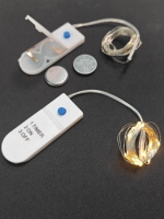 Lampu LED Kawat Tembaga Bertenaga Baterai CR2032 dengan Fungsi Timer, Lampu Peri Mini untuk Kotak Hadiah, Stoples, Dekorasi Pesta Pernikahan