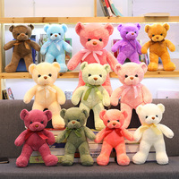 Ours en peluche rembourrés en coton PP de différentes couleurs, personnalisables, avec oreilles mobiles - Cadeaux amusants et mignons pour bébés