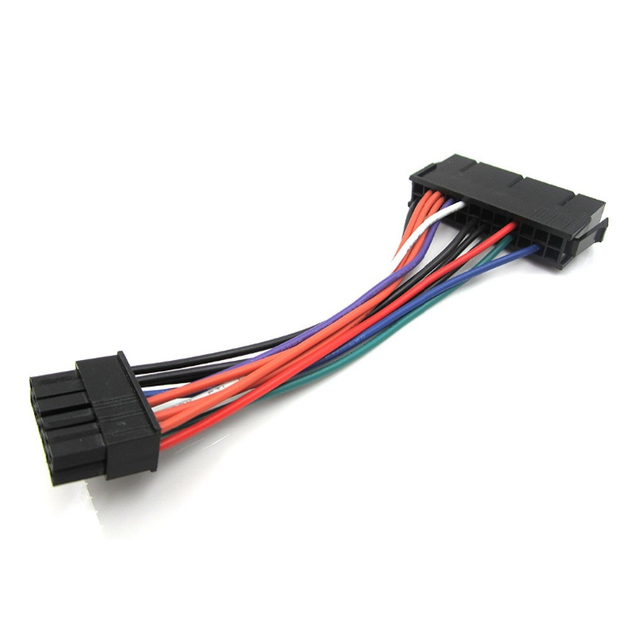 Wholesale 24 Pin to 12 Pin ATX PSU Main Power Adapter Braided Sleeved Cable for Acer Motherboard