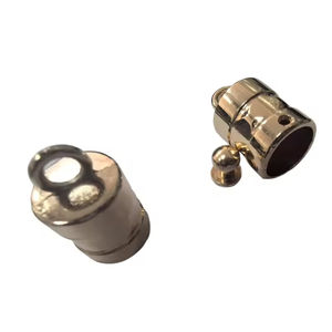 Embout de cordon et capuchon de gland en alliage de zinc plaqué or de qualité supérieure en forme d'horloge pour la décoration d'accessoires de sacs à main de luxe, vente en gros - Product Image 2