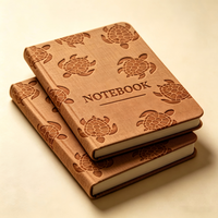 Carnet A5 en PU marron à couverture rigide, motif tortue marine, journal d'écriture, papeterie de voyage, cadeau, agenda