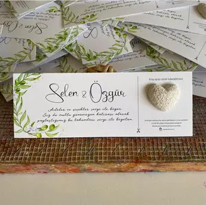 Three-dimensional love shape seed paper wedding invitation card three-dimensional love shape