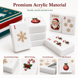 High Quality MeldVerse Luxury Acrylic Christmas Family Game Holiday Personalized Durable Portable Mahjong Tiles <b>Entertainment</b> - Product Image 2