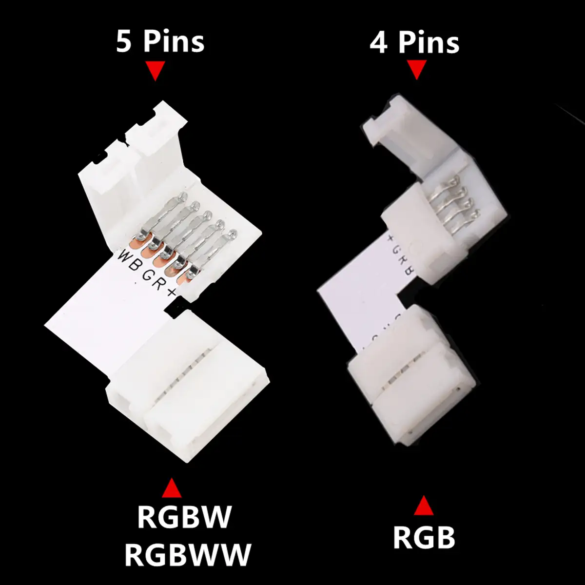 Rgb 10Mm Rgbw Led Strip Connector 5Pins 12Mm L T X Vorm Gratis Lassen Connector Voor 5050 rgb Rgbw Rgbww Led Strip