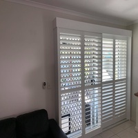Volets en PVC de style moderne pour l'extérieur, faciles à nettoyer, pour salon, hôtel - Cache-porte coulissante de patio