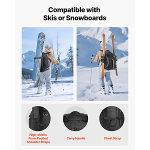 Sac à dos pour chaussures de ski 65L, Oxford 1680D, base en caoutchouc renforcé, sangles en mousse hautement élastiques, compartiment pour bottes, casque et lunettes - Product Image 6