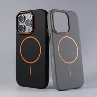 Coque de téléphone ultra-fine, simple, couleur unie, pour iPhone 16 15 14 13 12 Pro Max, mate, compatible chargeur sans fil, coque rigide magnétique