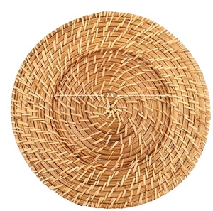 Best Selling Products 2021 Decorativetive Dinning <b>Round</b> Eco-friendly Rattan <b>Placemat</b> for Decorative Kitchen - Product Image 1