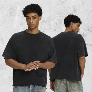 Camiseta de Algodón para Hombre, 100% Algodón, 240 g/m², Lavada, Talla Grande, Manga Corta, Cuello Redondo, Personalizada con Logotipo - Product Image 2