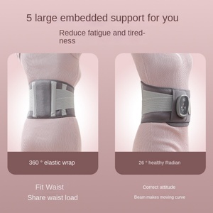 Nouvelle ceinture de massage lombaire à affichage numérique avec vibration et chaleur pour soulager les douleurs lombaires, en tissu tricoté extensible Spandex/Polyester - Product Image 3