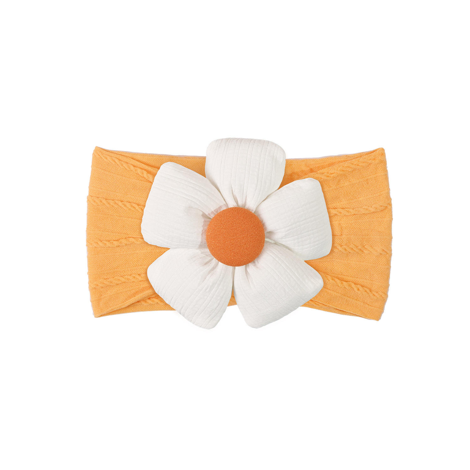 Orange hair with white flowers