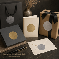 Autocollants personnalisés en or et argent mat gaufrés, étiquettes gaufrées de qualité supérieure pour la décoration de boîtes cadeaux et d'enveloppes