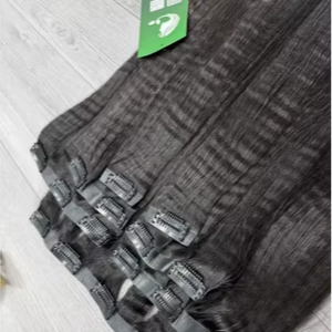 Extensions de cheveux à clips sans couture, 100% cheveux Remy naturels, lisses et crépus, cuticules alignées, cheveux vietnamiens, vente en gros - Product Image 1