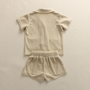 ชุดเสื้อผ้าเด็กเฟรนช์เทอร์รี่ ชุดเซ็ตสองชิ้นสำหรับเด็กผู้ชาย - Product Image 3