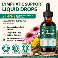 ArtoaLabs 120ml Complément Antioxydant Détoxifiant Soutien Immunitaire et Lymphatique Formule Botanique 21-en-1 Gouttes Liquides pour Drainage Lymphatique
