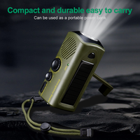 Lampe de poche solaire FM à manivelle énergie 5 diodes LED alarme sonore rechargeable Portable Camping dispositif léger d'urgence