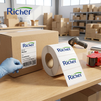 Rouleau d'étiquettes autocollantes en papier, résistantes à l'eau et à la déchirure, pour emballages extérieurs, bouteilles de produits chimiques, chaîne du froid, aliments