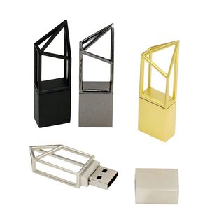 Clé USB géométrique en métal de haute qualité Zhisenova 2.0 3.0, capacité de 1 Go à 32 Go, cadeau de mariage idéal - Product Image 1