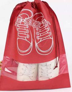 Sac de rangement non tissé imperméable, pochette à chaussures anti-poussière, housse de protection pour chaussures de voyage avec fermeture éclair, organisateur de chaussures transparent avec poche intérieure - Product Image 6