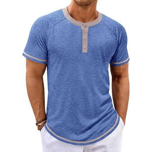 T-shirt en coton léger pour homme, couleur unie, 100% coton, 180g, manches courtes, col rond, respirant, doux, décontracté, à porter au quotidien - Product Image 2