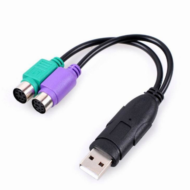 USB to PS2 adapter cable 1:2 supports KVM scanner keyboard with chip PS2 switcher