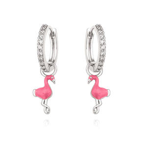 FOXI 925 plata esterlina sólida Huggie lindo flamenco esmalte Rosa CZ <span class=keywords><strong>TikTok</strong></span> 18K chapado en oro plata moda 925 pendientes <span class=keywords><strong>de</strong></span> aro <span class=keywords><strong>de</strong></span> plata - Product Image 1